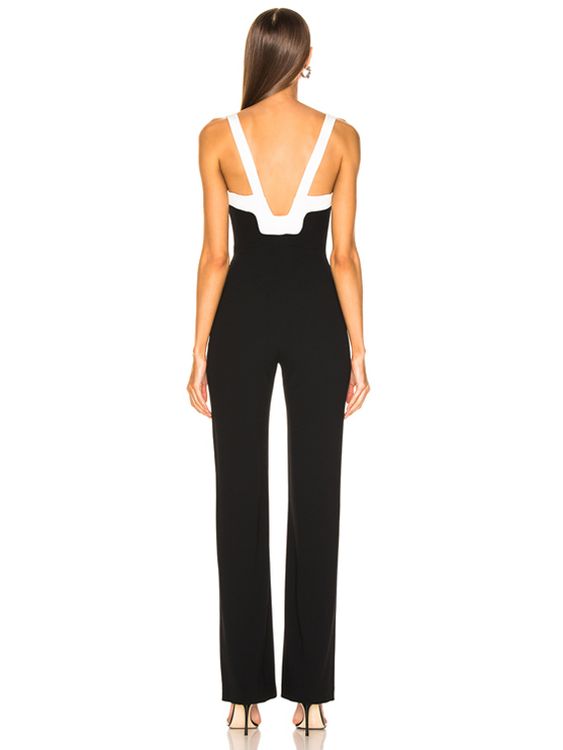 High Waist Black Wide-Leg Pants Jumpsuit