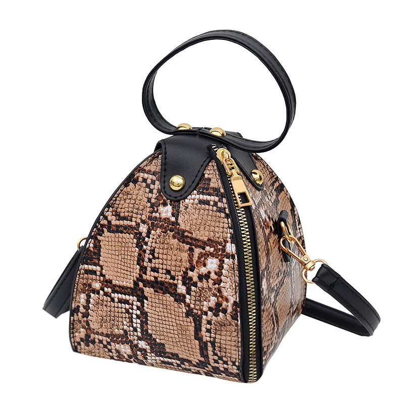 Leopard print triangle bag handbag