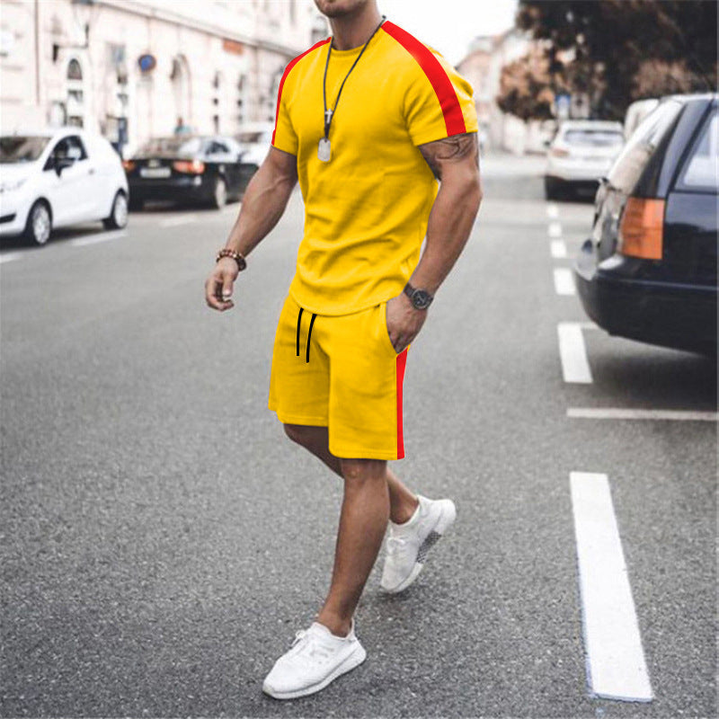 Men's Short Sleeve Athletic Suit with Shorts