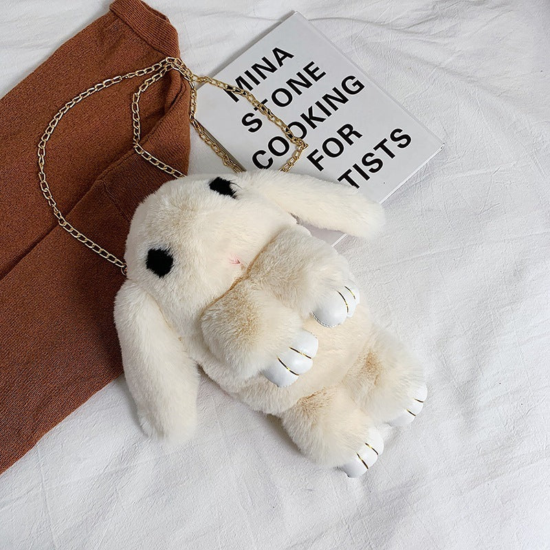 Rabbit Kids Plush Messenger Bag with Chain