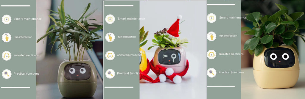 Smart Planter with 7 Sensors & AI Chips for Easy, Fun Plant Care – Over 49 Expressions
