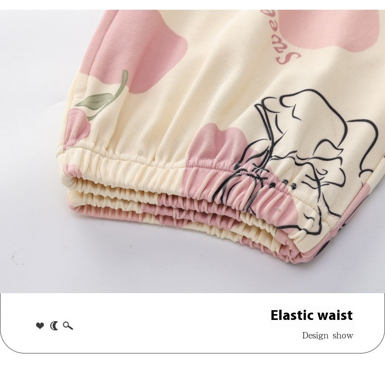 Ensemble pyjama à manches longues en coton pour femme