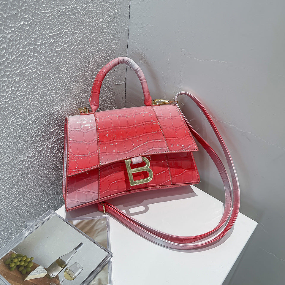 Women's Casual PU Crocodile Pattern Small Square Crossbody Bag 22cm