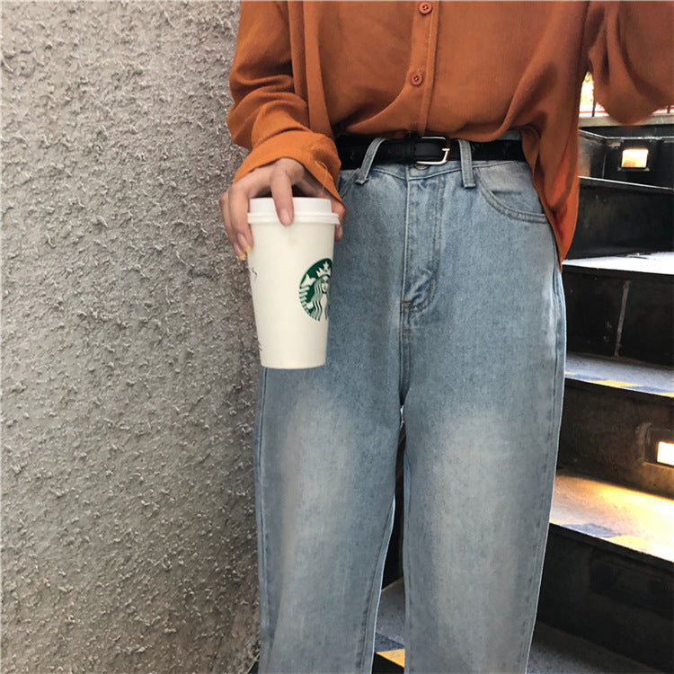 Modern Blue High-Waist Wide-Leg Jeans for Women