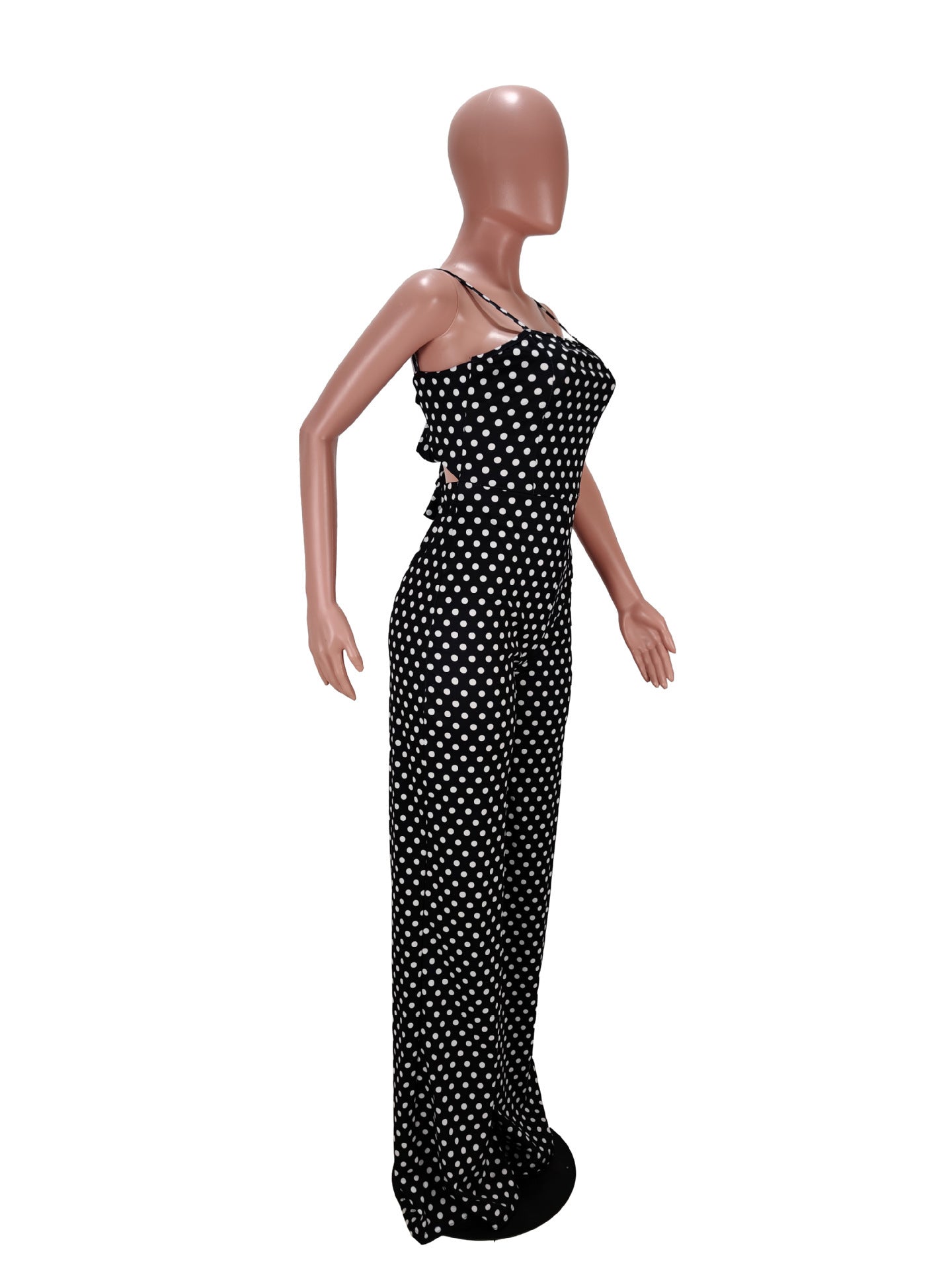 Blotted Print Wrap Chest Loose Jumpsuit Overalls