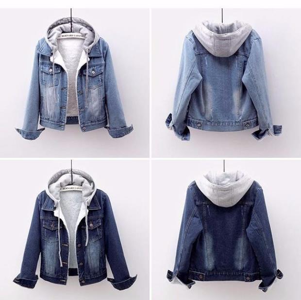 Winter Cotton Denim Coat Short Loose Fit