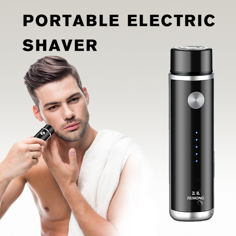 Mini rasoir électrique portable rechargeable avec tondeuse à double lame