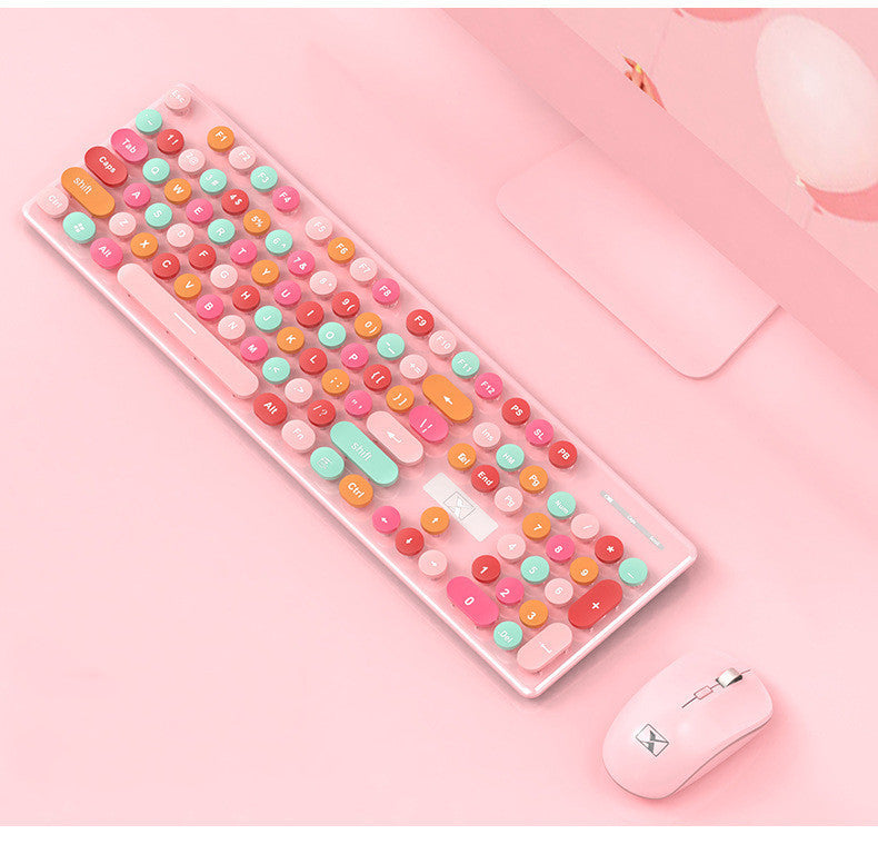 Rechargeable Candy Lipstick N620 Wireless Keyboard Mouse Set