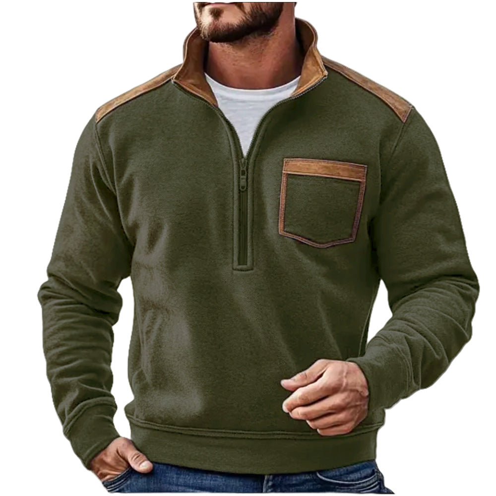 Manteau pull en molleton zippé décontracté pour hommes