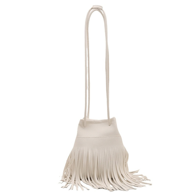 Soft PU Leather Women's Tassel Small Satchel Bag