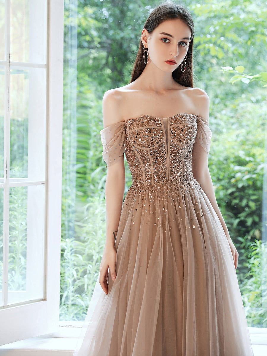 Winter French Coffee Mini Dress