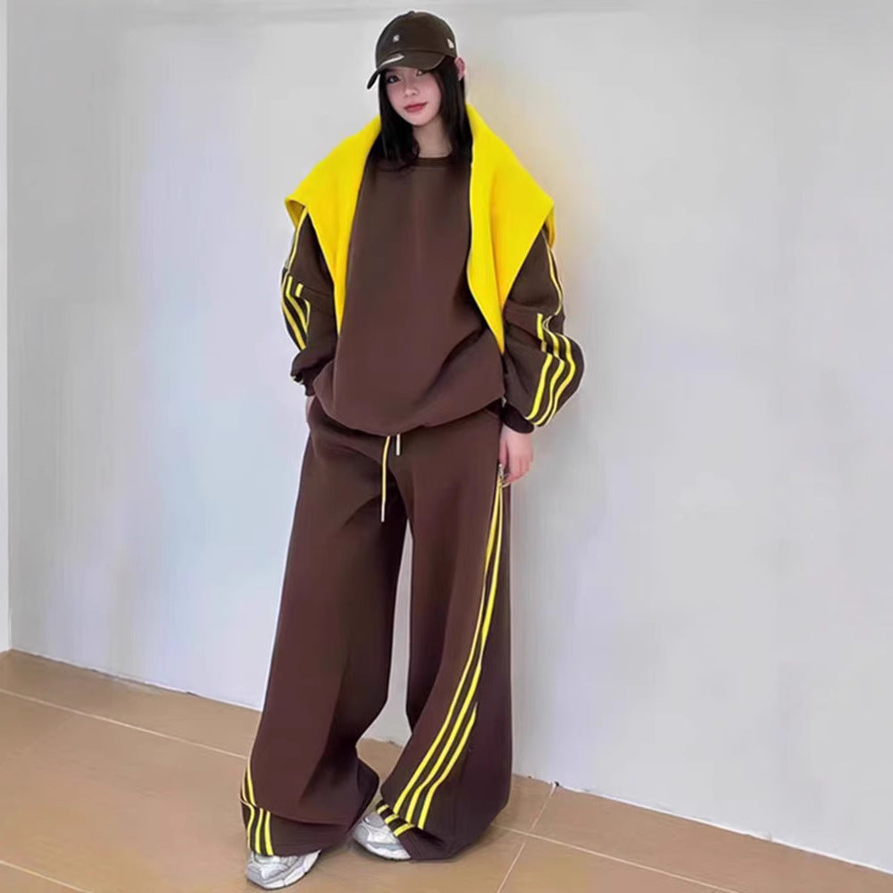 Womens Thickened Autumn Winter Hoodie & Casual Two-Piece Sports Set