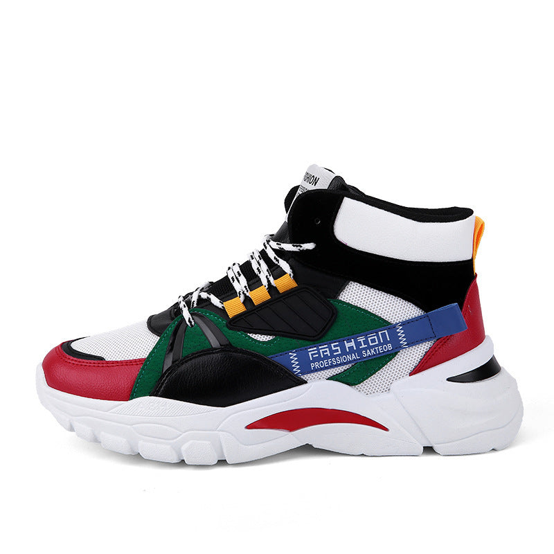 Breathable High-Top Sneakers in Green, Black & Gray, Sizes 39-44