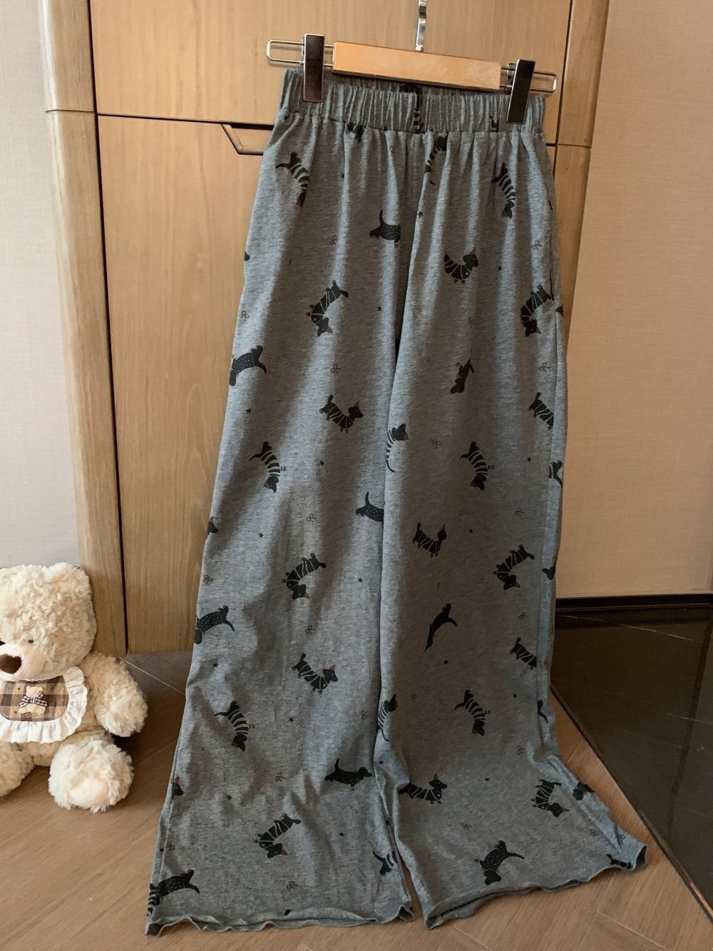 Ensemble pyjama en coton imprimé pour femme, pantalon et manches longues