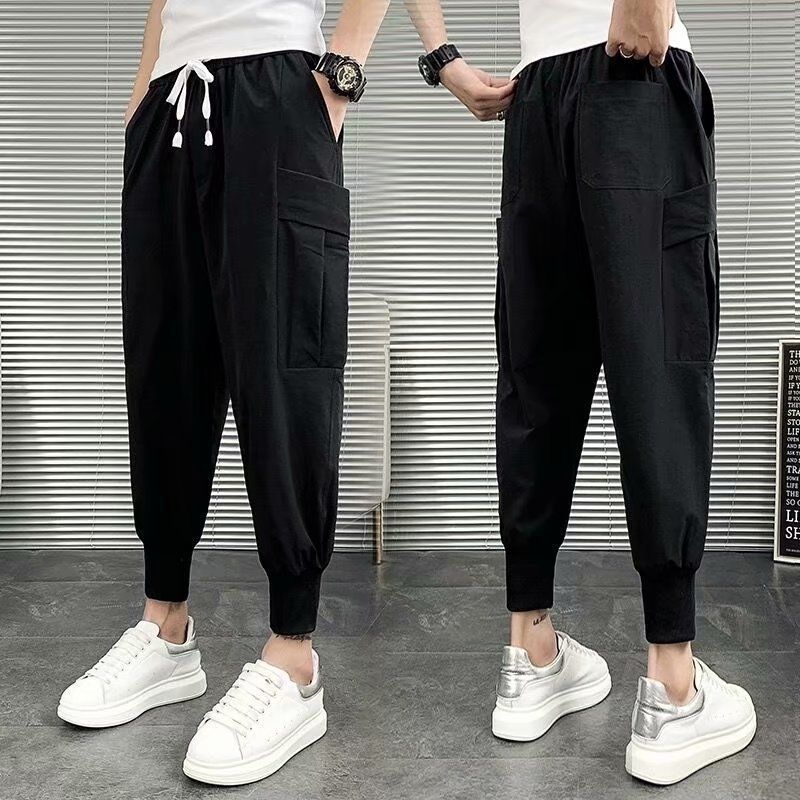 Pantalon Sarouel Homme Coupe Ample Coton Jambe Droite Grande Taille