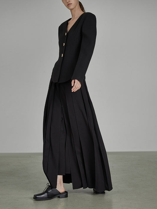 Skirt Women's Spring Chic Artistic Skirt Design Small Pleated Skirt