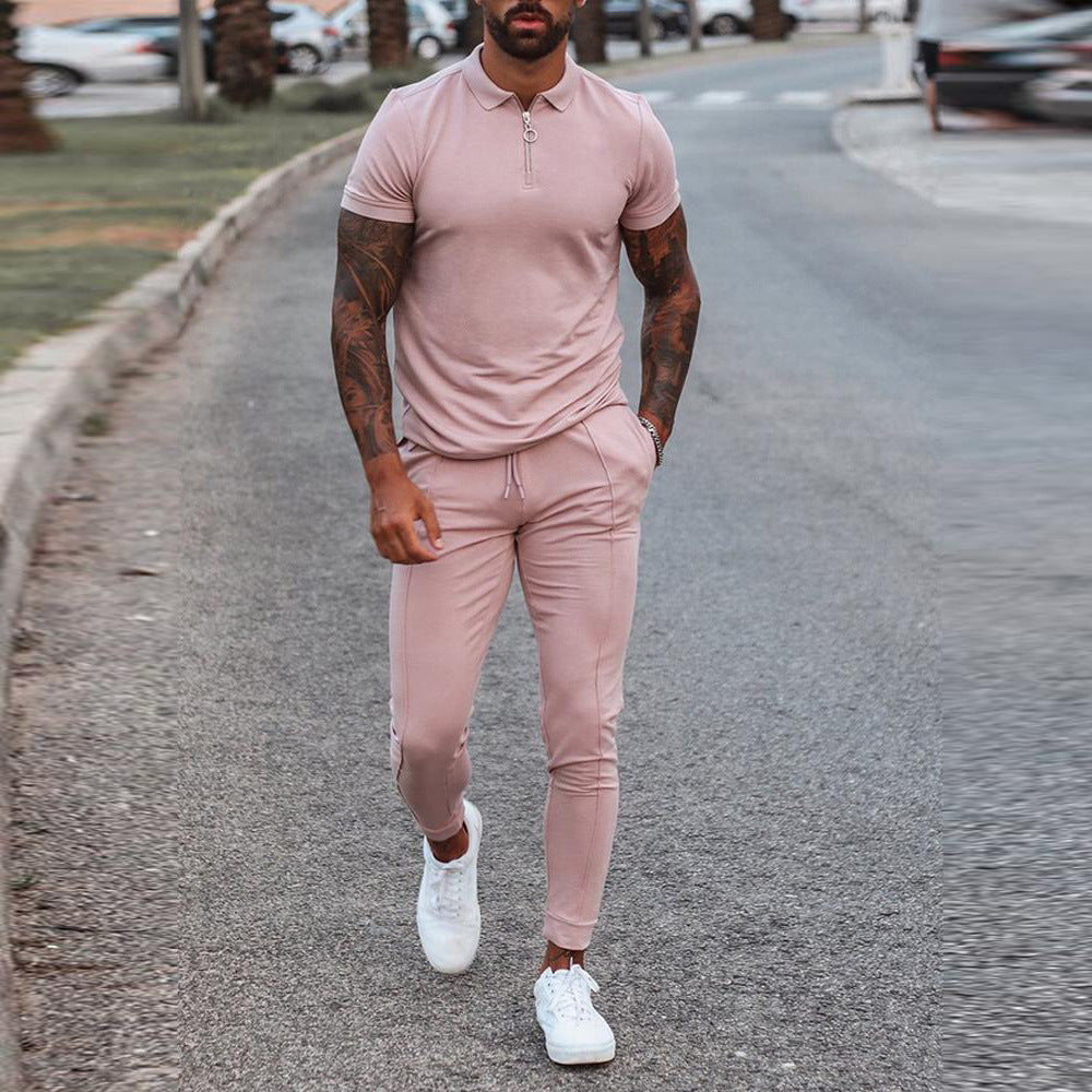 Youth Two-Piece Casual Sports Suit Summer Short Sleeve T-Shirt & Trousers