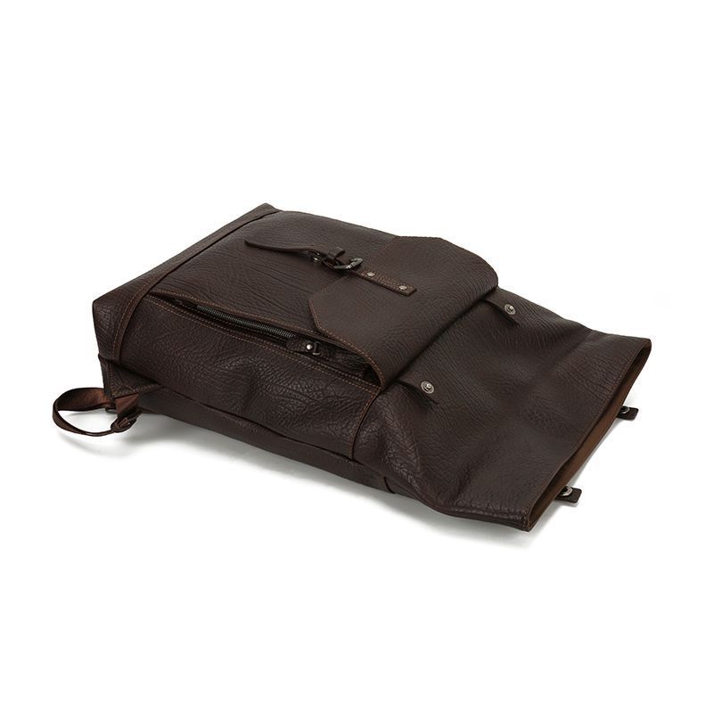 Men's Large Capacity Leather Shoulder Backpack