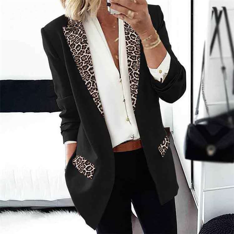 Veste de costume cardigan femme à revers étroits