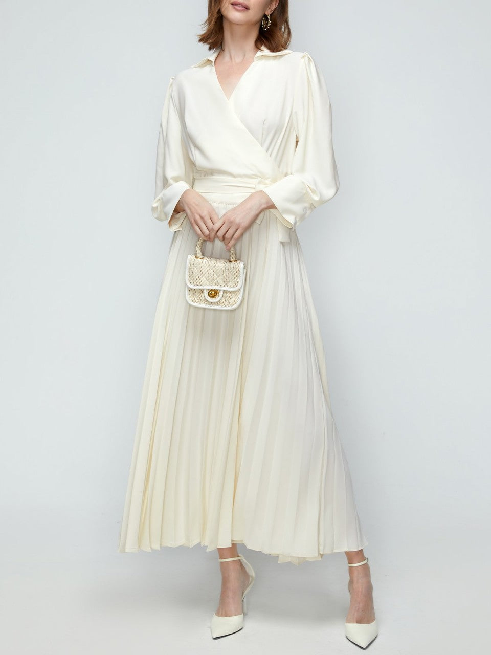 Women's Casual Solid Color Commute Pleated Dress