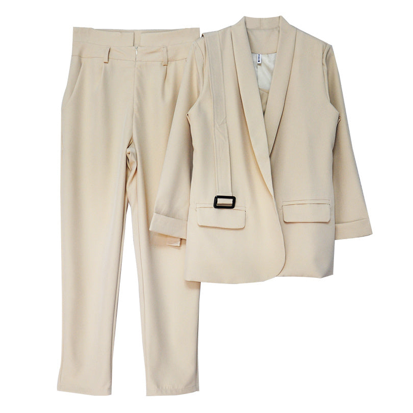 Women's Solid Color Cotton Blend Suit in Multiple Colors S-XL