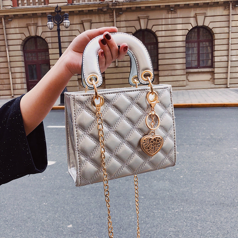 Sac à bandoulière en losange en similicuir pour femme