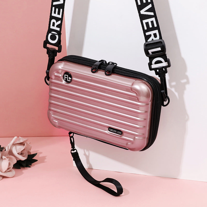Mini Suitcase Messenger Bag for Women with Zipper Closure