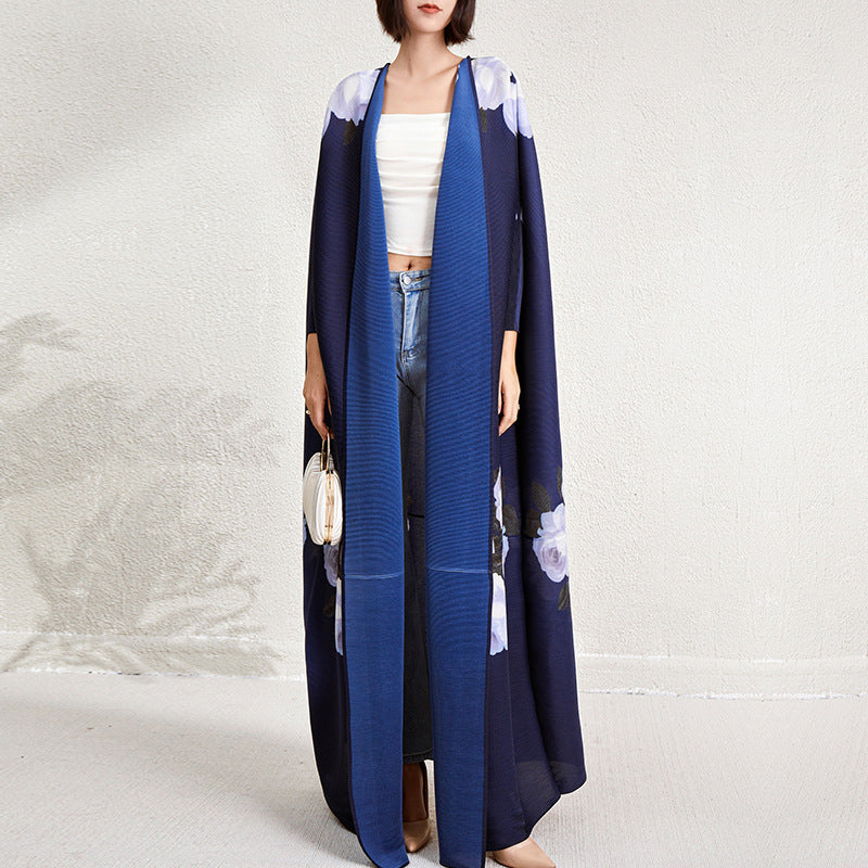 Arabian Style Pleated Cardigan Robe Dress