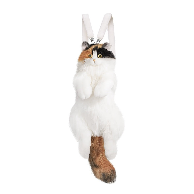 Sac à dos en peluche simulation chat trois fleurs