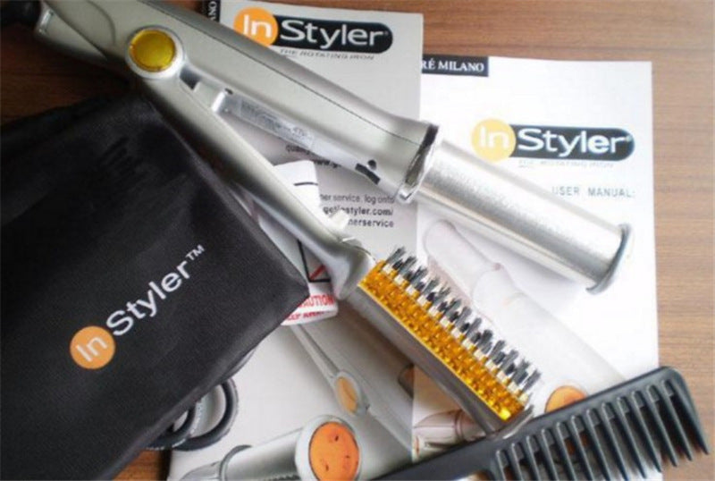 2-in-1 Hair Straightener and Curler Silver White Dual Purpose Tool