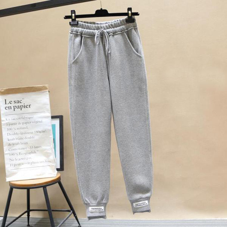 Pantalon ample taille haute en laine mélangée pour femme