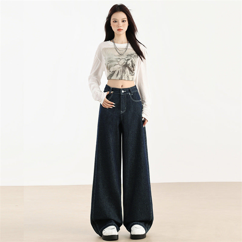 Women's Loose Straight Denim Long Pants