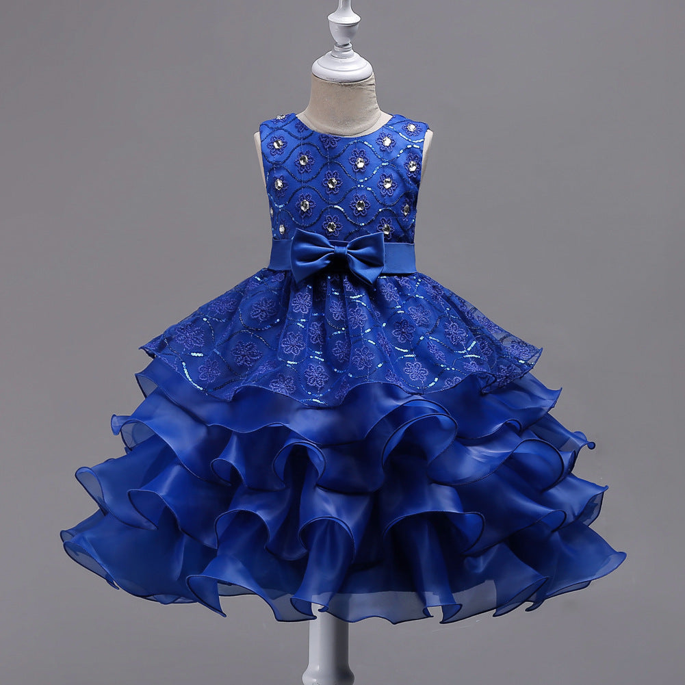 Girls' Princess Dress Sequined Tutu Skirt for Ages 3-8