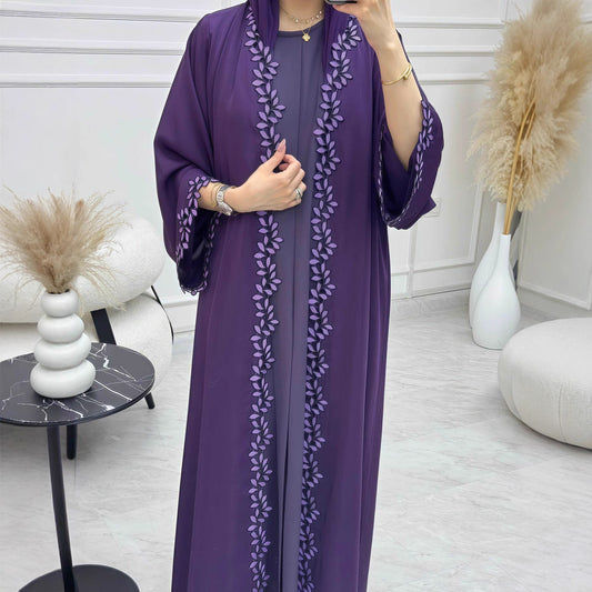 Robe abaya ample, élégante et tendance en dentelle pour femme