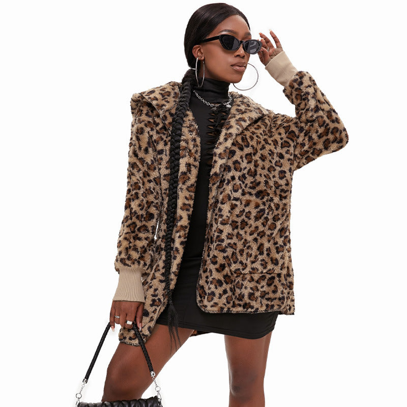 Veste Douillette à Capuche pour Femme Couleur Unie Polyester Chaud