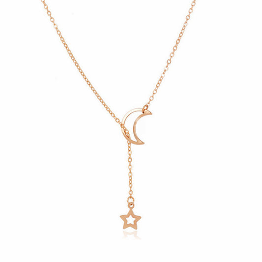Simple Moon Star Necklace Clavicle Chain Short Necklace