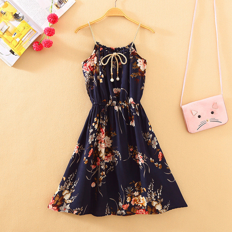 Women's Fresh Printed Sleeveless Short Dress One Size