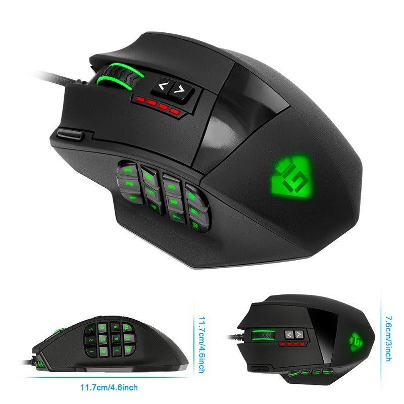 RGB Backlit Gaming Mouse with 18 Programmable Buttons & 16,400 DPI Sensor