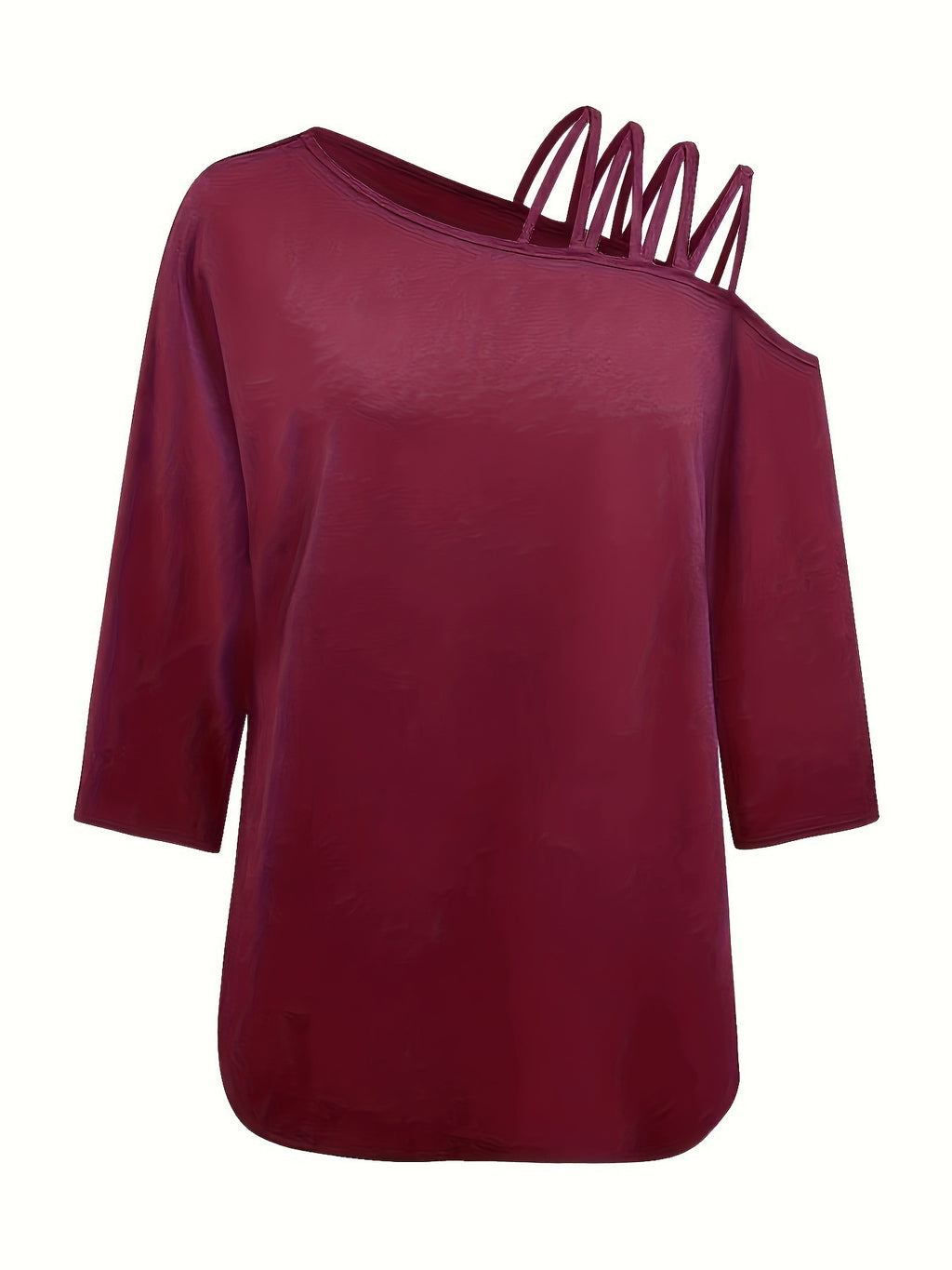 Women's Summer Off-Shoulder Loose Solid Color Top Polyester S-XXL