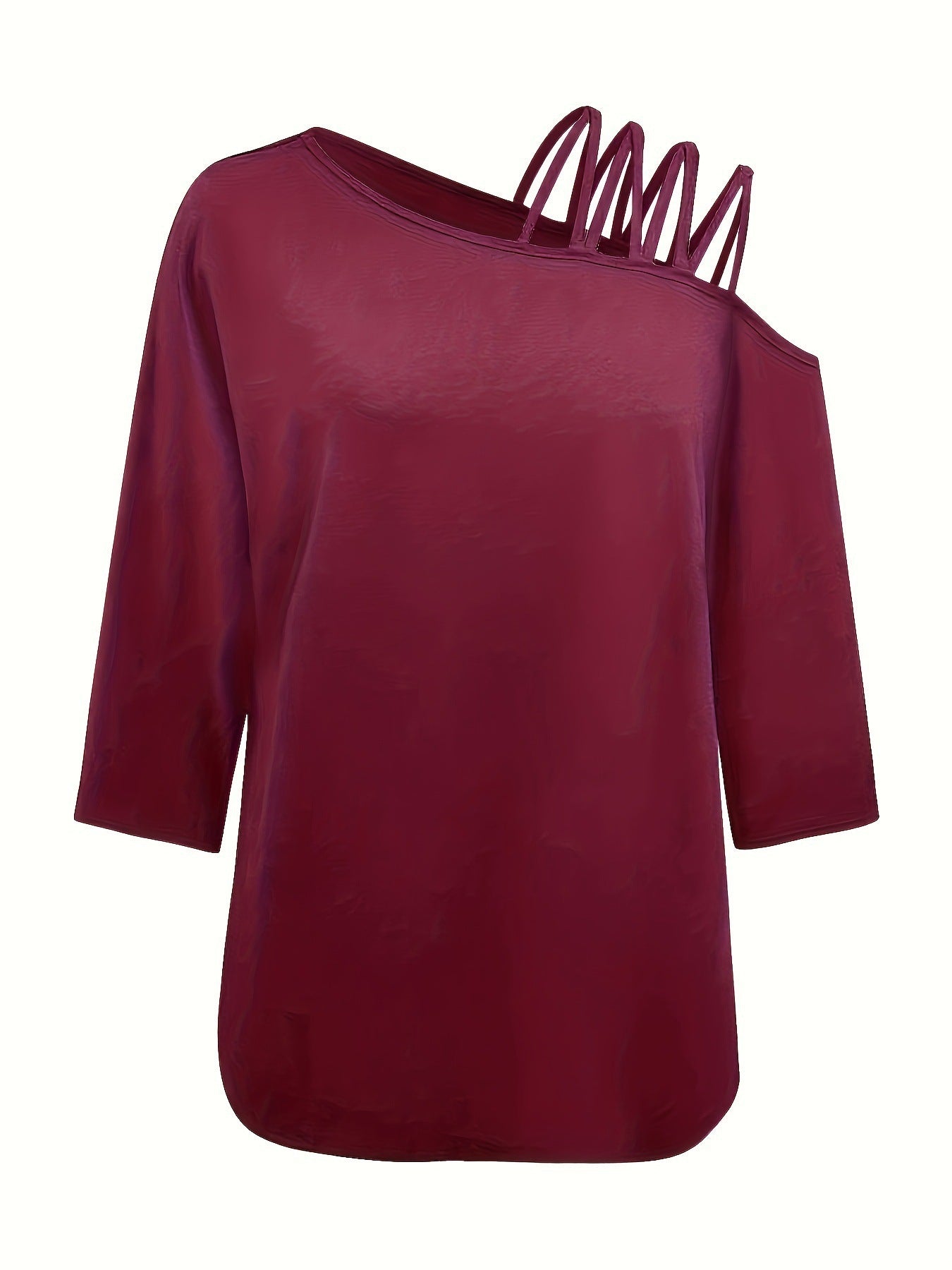 Women's Summer Off-Shoulder Loose Solid Color Top Polyester S-XXL