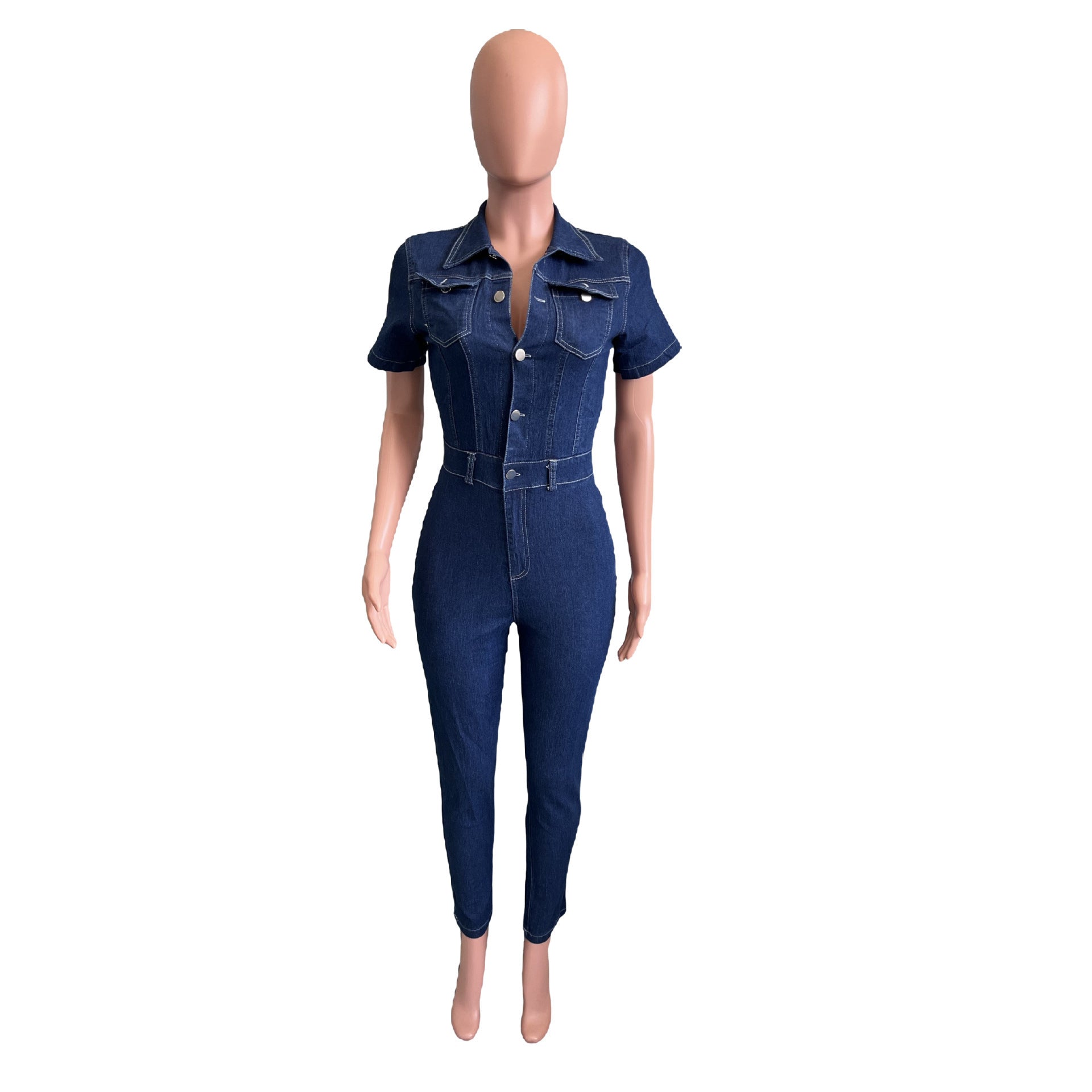 Women's Fashion Skinny Denim Jumpsuit Jeans