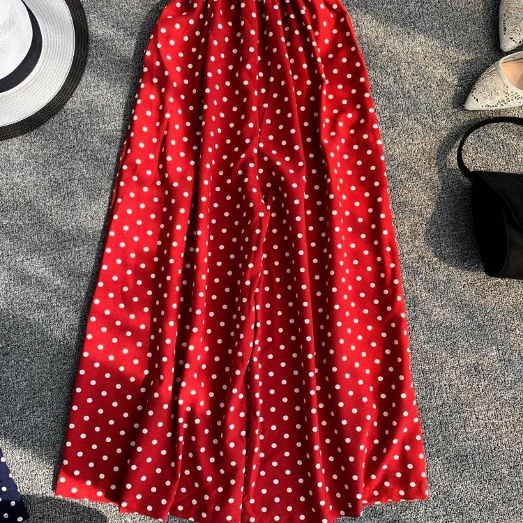 Polka Dot V-Neck Sling Jumpsuit