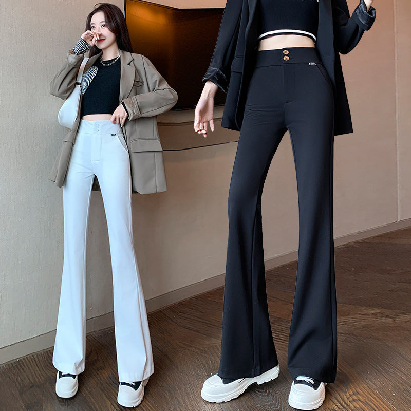 Women's High Waist Slimming Wide Leg Slightly Flared Suit Pants