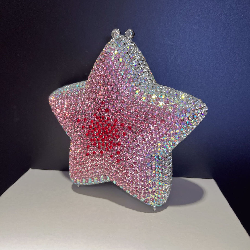 Little Star Studded Full Diamond Handbag with Colorful Gradient