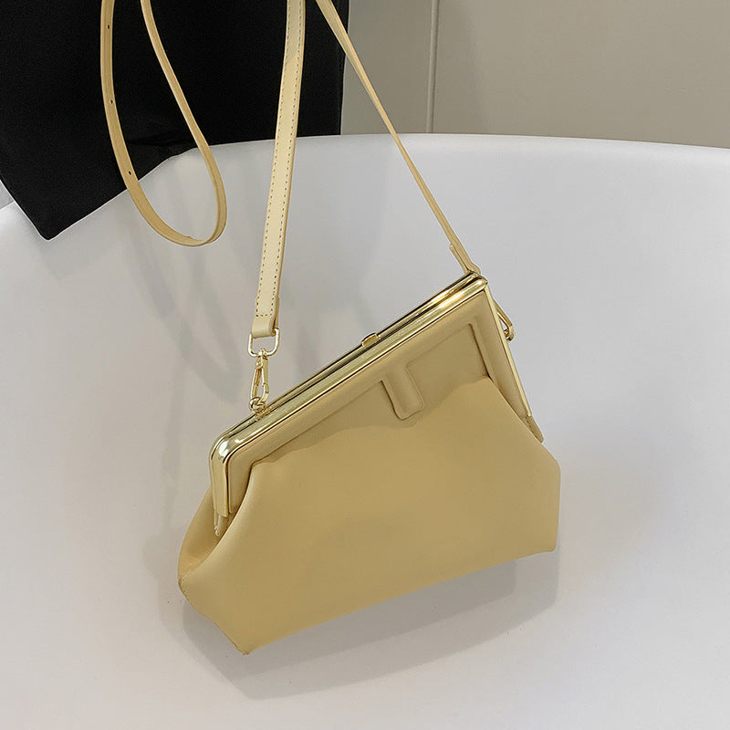 Irregular Textured One-Shoulder Bag - Medium Soft PU, 14x20x8cm