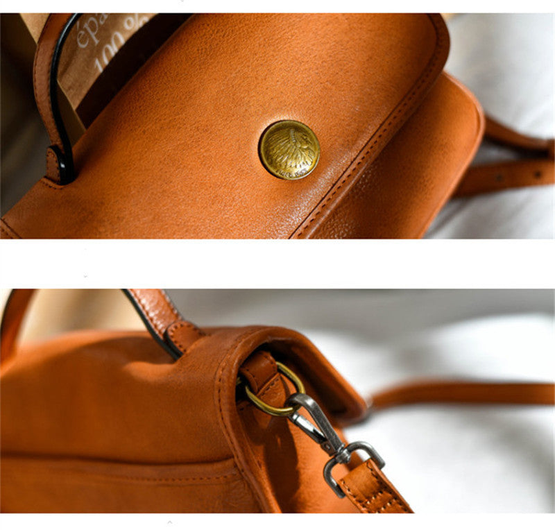 Sac à bandoulière neutre en cuir de vachette avec fermeture éclair