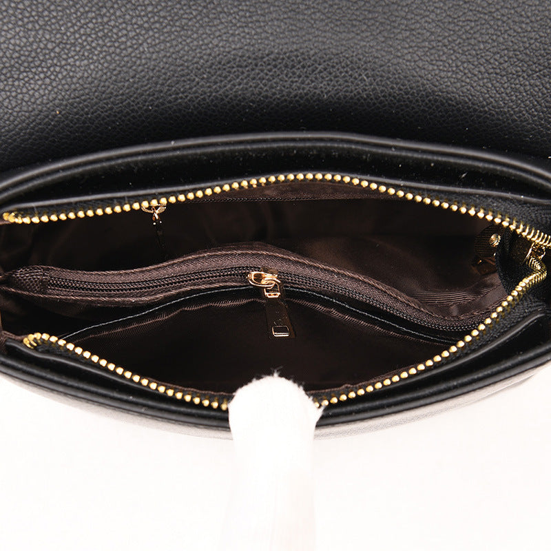 Sac à bandoulière en cuir véritable pour femme 19x20x9cm