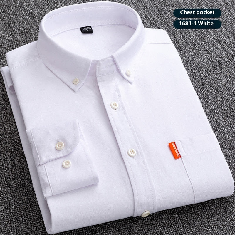 Pure Cotton Washed Oxford Slim Fit Men’s Shirt Long Sleeve