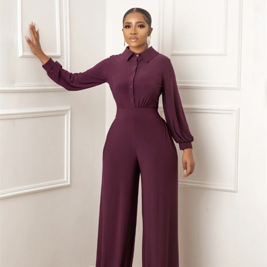 Solid Color Casual Women's Jumpsuit