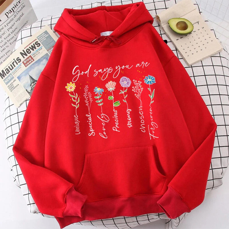 Funny Flower God Says You Are Unique Special Print Pullover